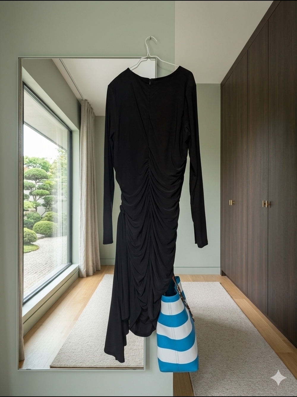 Fashion Nova Stella Ruched Long Sleeve Mini Dress - Black (1X) (EUC) - Picture 9 of 11
